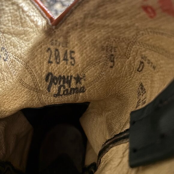 Men's Tony Lama Style 2045 Cognac Western Roper - Size 9D - Picture 2 of 4